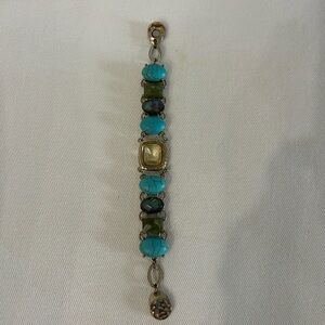 Turquoise and Green Stone Women's Bracelet Watch - Unbranded, magnetic clasp